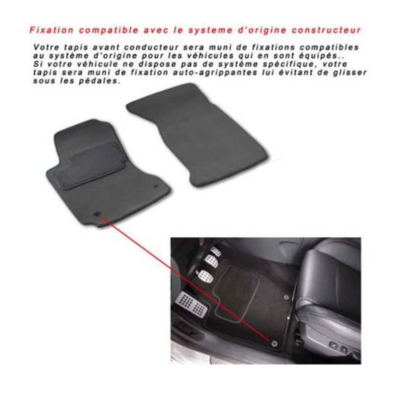 Tapis Voiture 3008 - Peugeot sur mesure Noir 